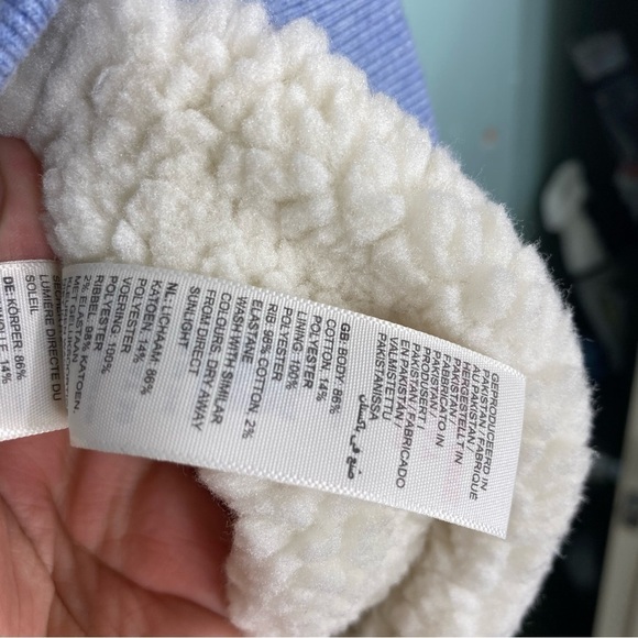 Fat Face Ava Borg Hoodie Zip Up Baby Blue Sz‎ XL - Picture 3 of 4